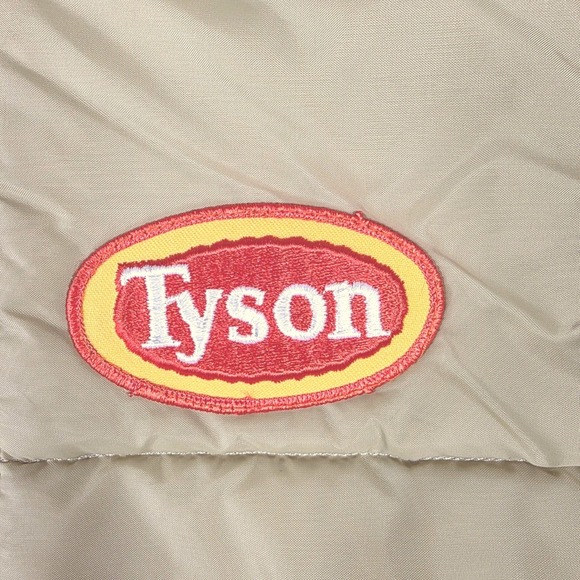 Tyson Puffer Vest Tan Quilted Snap Front Mens Medium Vintage Workwear Cosplay - Picture 12 of 16